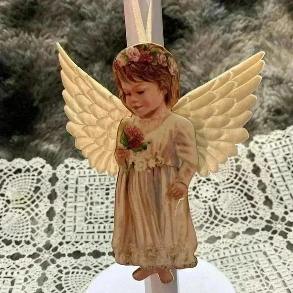 Bradford Exchange Heaven's Little Angels Porcelain Xmas Tree Ornaments Set  of 5 - Picture 5 of 16